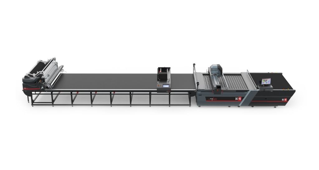 Serkon spreading and cutting line: automatic spreading machine, spreading table and DC90 cutting machine
